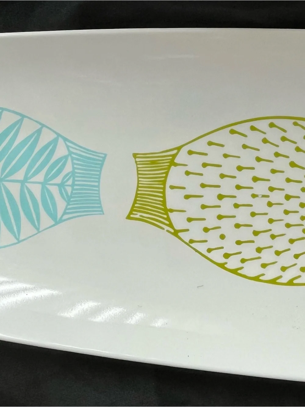 Crate & Barrel Melamine Fish Platter 16.5